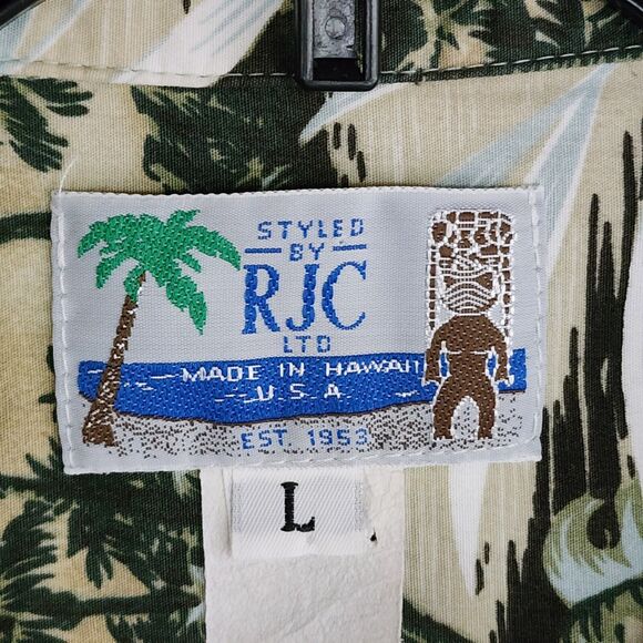 RJC Hawaiian Shirt Button Down Short Sleeves Size Large - Picture 4 of 5